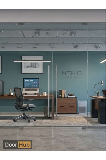 Clear Tempered Glass Pivot Door 10mm UAE for Frameless Office Cabins